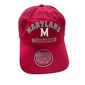 Zephyr Maryland Terrapins Baseball Cap One Size Adjustable Red Cotton Active NEW